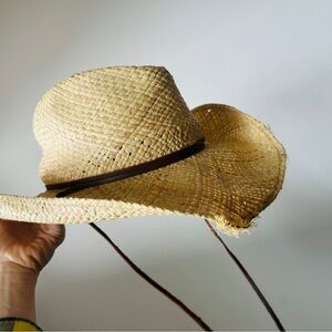 Unisex Stetson Straw Cowboy party Hat with Brown Band